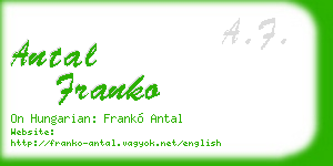 antal franko business card